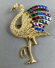 Vtg GIORGIO Signed Gold tone Duchess Of Windsor Flamingo Bird Brooch Pin (A11) — photo 1