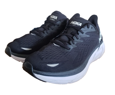 Hoka One One Clifton 8 Men's Size 12D Running Shoes Black White