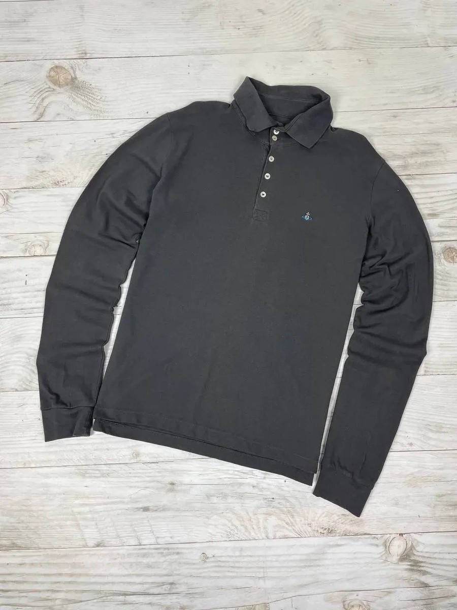 Vivian Westwood 　長袖ポロシャツ Vivienne Westwood Polo Shirt Long Sleeve Logo Orb Men Sz L gray | eBay