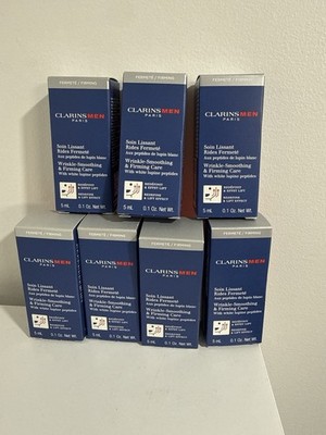 Clarins Men Wrinkle-Smoothing & Firming Care 0.1oz/5ml -set of 7 Sample Sizes