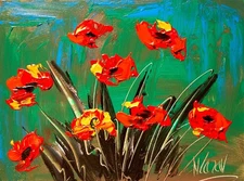 FLOWERS    VIEW  ABSTRACT  ART  PAINTING BY MARK KAZAV