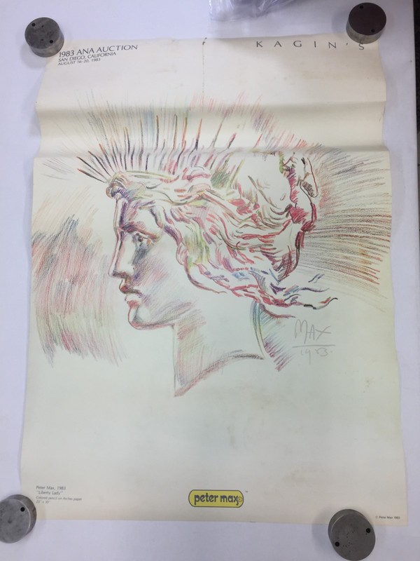 Vintage Poster Peter Max "Liberty Lady" Kagin's Ana Auction (#2)
