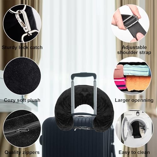 Soft Velvet Stuffable Travel Neck Pillow Cover for Comfortable Journeys