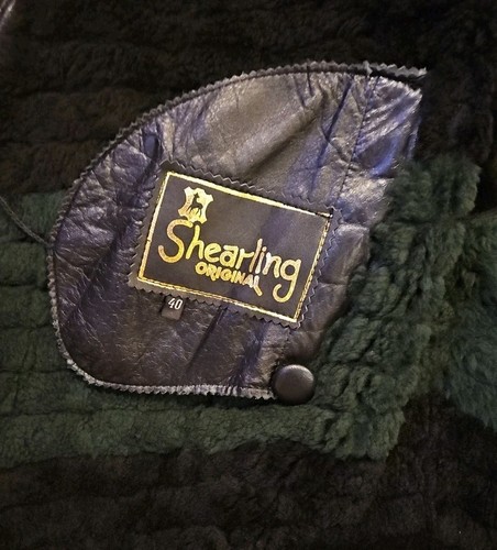 Giacca vintage shearling originale made in turkey pelle terra 2 bottoni taglia 40 - Foto 5 di 12