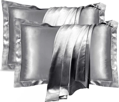 UQQU 2Er Set Maulbeerseide Kissenbezug, 100% Seidenkissenbezug 40X80Cm Für Haar