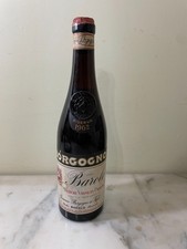 Rara Bottiglia Vino Barolo del Piemonte Giacomo Borgogno & Figli Riserva 1962