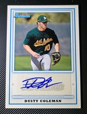 Dusty Coleman 2010 Bowman #BPA-DC Prospects Autographs