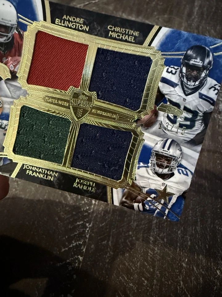 2013 Topps Supreme Rookie Quad Relic #SRQC-EFMR Game Worn Gold /15 - Image 3 of 3