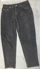 Guess Jeans Mens Size 34 Black Fair Distressed Vintage Made in USA Straight Leg
