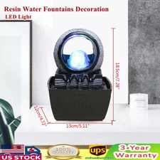 Waterfall Fountain Decor with LED Light Ball Indoor Feng Shui Water Fountains🔥