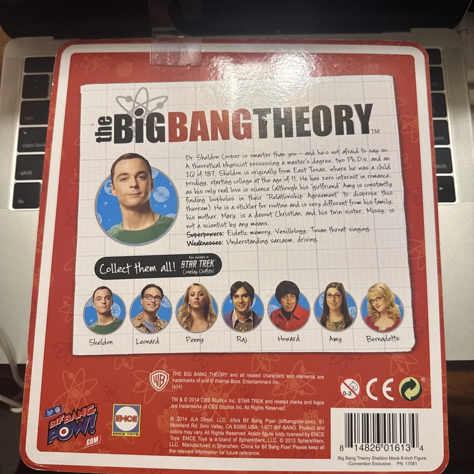 The Big Bang Theory ~ Juegos con disfraces Renaissance Faire ~ Sheldon ~ Bif Bang ¡Pow! ~ 8” Foto 2 de 2