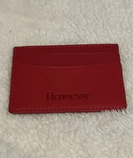 Hennessy Leather Business Card ID Holder Wallet. Red. New. Rare