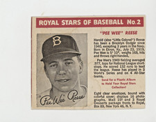 1950 Royal Desserts Pudding Box Card #2 Pee Wee Reese Brooklyn Dodgers