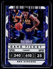 2020 Contenders Draft Picks Ben Simmons #14 Game Ticket Green Explosion BK13