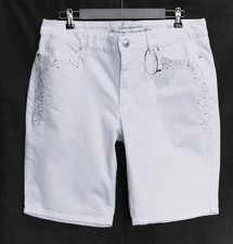 Gloria Vanderbilt 'JESSA' Slimming Effect Bermuda Shorts Stretch Embellished 16