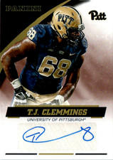 2016 Panini Collegiate Pittsburgh Autograph T.J. Clemmings TJ Pitt Auto