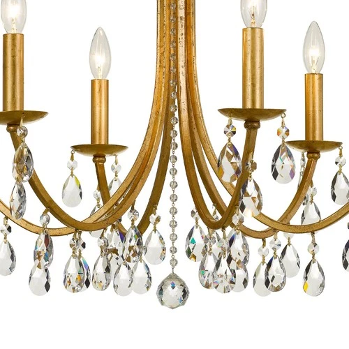 Crystorama Bridgehampton 26"W Antique Gold 6-Light Crystal Chandelier - Picture 4 of 6