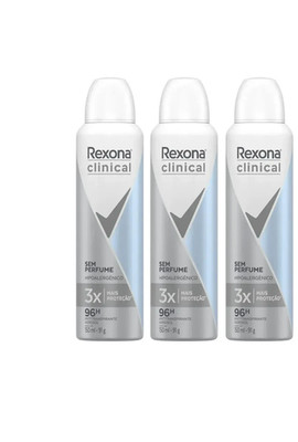 Rexona 3pk Clinical antitranspirante Sin fragancia, 96 h 150 ml each