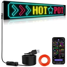 Portable LED Sign, Bluetooth App Control, 27"x5" Display