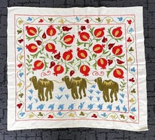 TABLE TOP - WALL HANGING- UZBEK SUZANI 37" x 40" - SILK EMBROIDERY ON COTTON