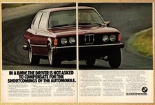 BMW 320i Sedan Car Automobile Red Driving - 2 Page Vintage Print Ads Poster 1978