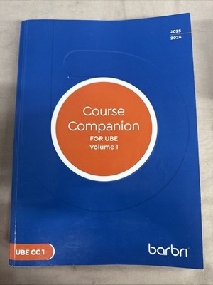 2025 2026 Barbri Course Companion For UBE Volume 1 UBE CC 1 Law