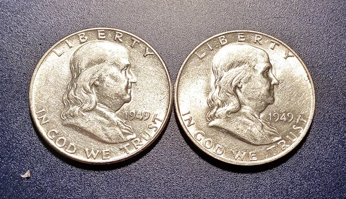 Choice AU 1949-P & 1949-D Franklin Half Dollars