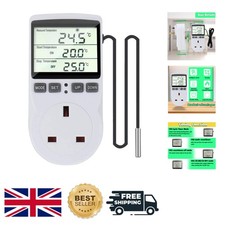 Digital Temperature Controller with LCD for Precise Heating & Cooling - UK Plug