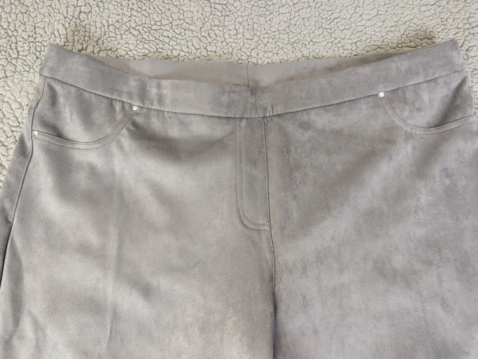 Ruby Rd. Women's Pants First Frost DJ  Pewter Velvety Suede Feel Size 3X NWT - Image 2 of 4