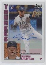 2019 Silver Pack 1984 Topps Baseball Signatures 44/299 Justus Sheffield Auto 5l1