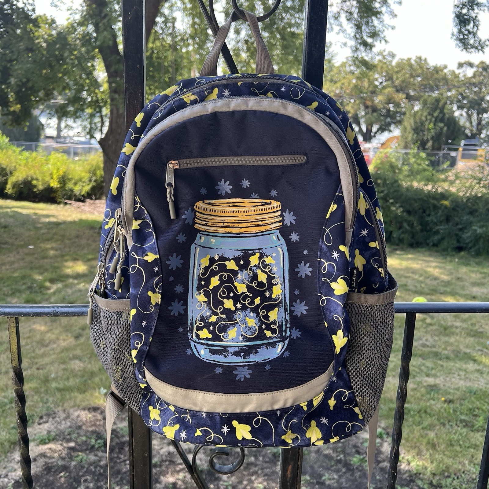 L.L. Bean Adventure Backpack Fireflies Mason Jar Lightening Bug Glow In Dark