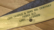 Vintage 1940s? Levi Thistle Oil Cities Service promo Pocketknife Lodi Wisconsin