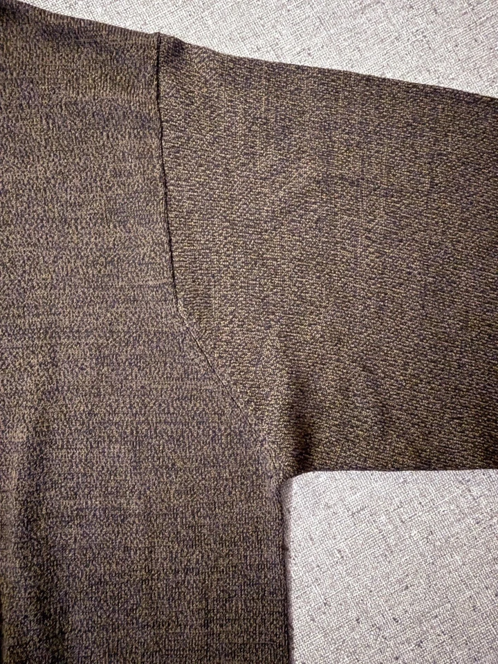 Suéter BARNEYS NEW YORK 100 % Seda Marrón Mármol Negro Cuello Alto Simulado Para Hombres Grande Foto 4 de 4