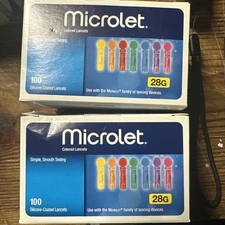 Microlet Colored Lancets - 200 ct (2 boxes) NEW UNOPENED EXP 2029/01