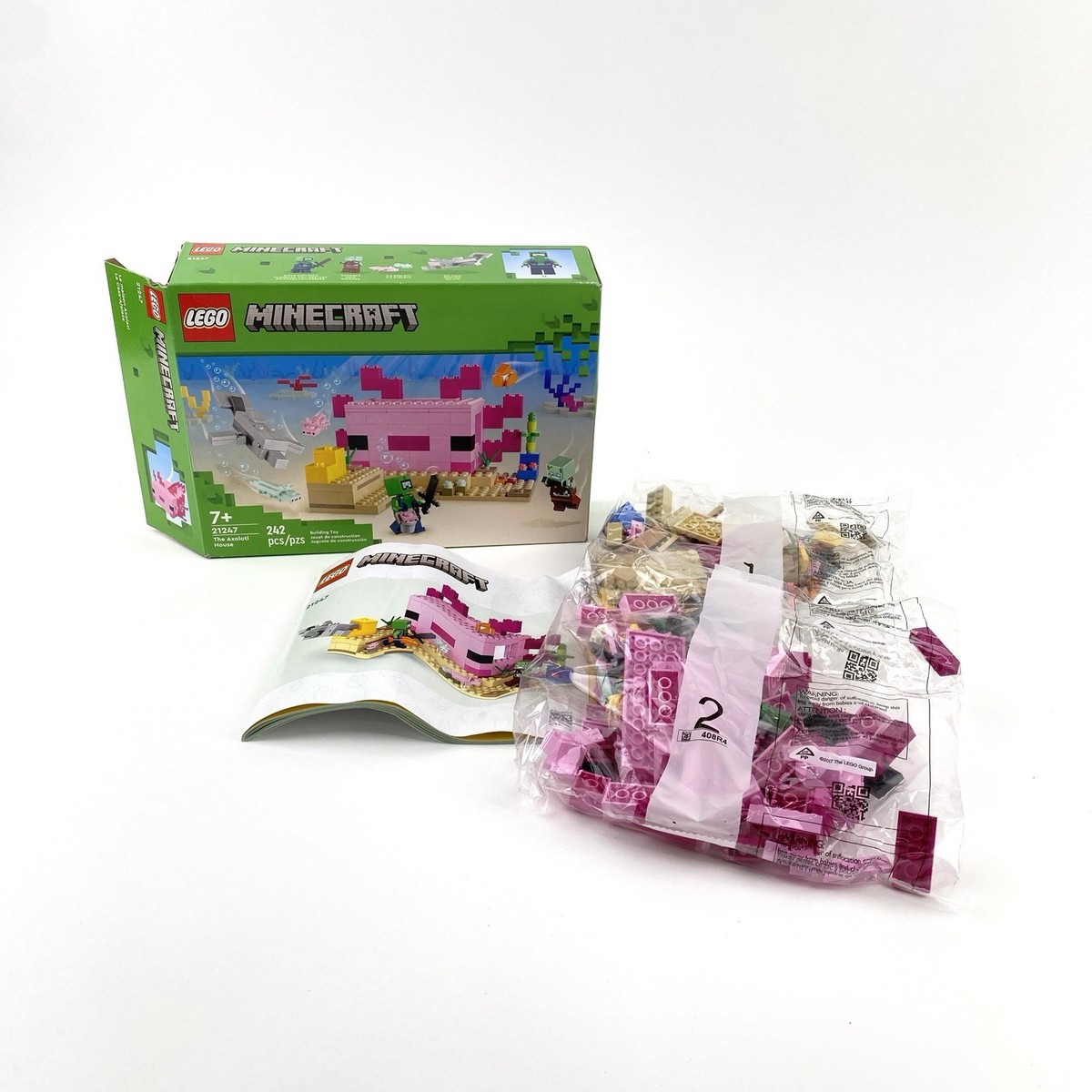 LEGO Minecraft: The Axolotl House (21247) - Open Box/Sealed Bags