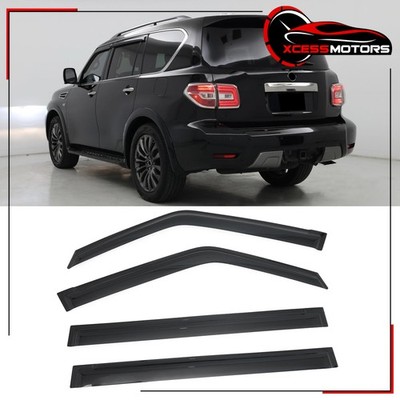 Fits 2017-2024 Nissan Armada 4PCS Window Visors Smoke Rain Sun Side Deflectors