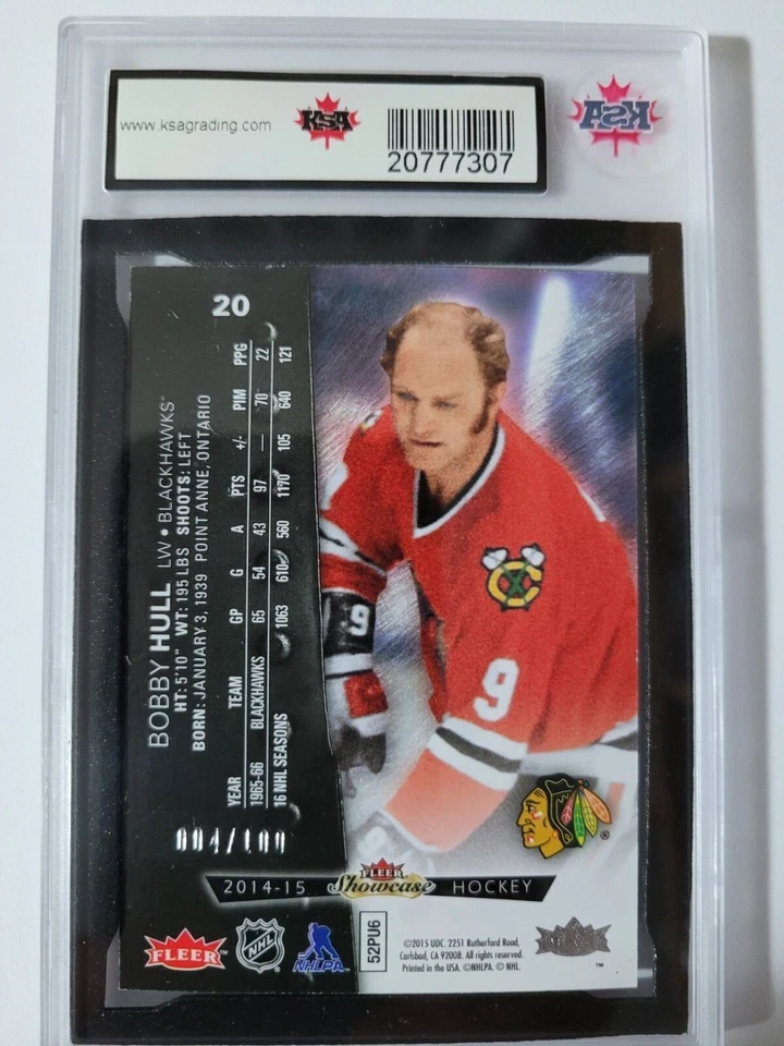 Bobby Hull 2014-15 Precious Metal Gem GREEN Hockey Card #4/100 KSA Graded 9.5!!! - Image 2 of 2