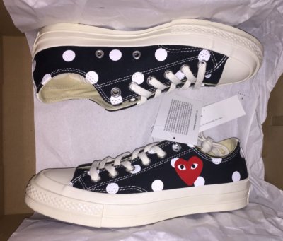 cdg converse polka dots