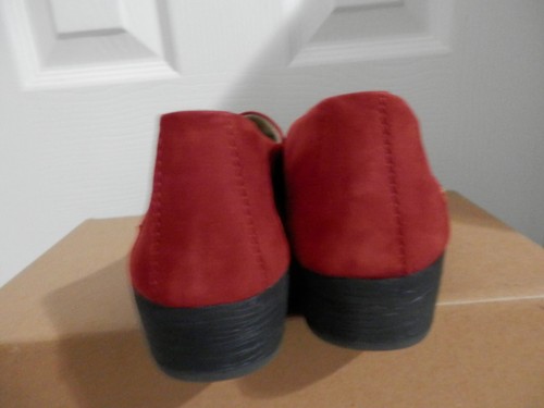Softinos by FLY London Leather Slip-on Shoes - Ako Sz 37 Eu 6 - 6.5 US Red QVC - Picture 5 of 6