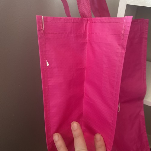 Vera Bradley Market Tote Solid Pink Shopping Tote Bag EUC - Picture 3 of 5