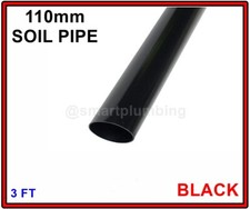 4" Soil Pipe 110m Ring Seal 3ft Length - Black White Grey Terracota (UG)