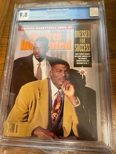 1990 Larry Johnson UNLV Runnin' Rebels RC First Sports Illustrated CGC 9.8