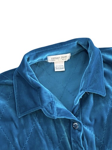 Chándal para mujer Euro Joy verde azulado 2 piezas terciopelo informal ocio Y2K vintage - Imagen 4 de 8