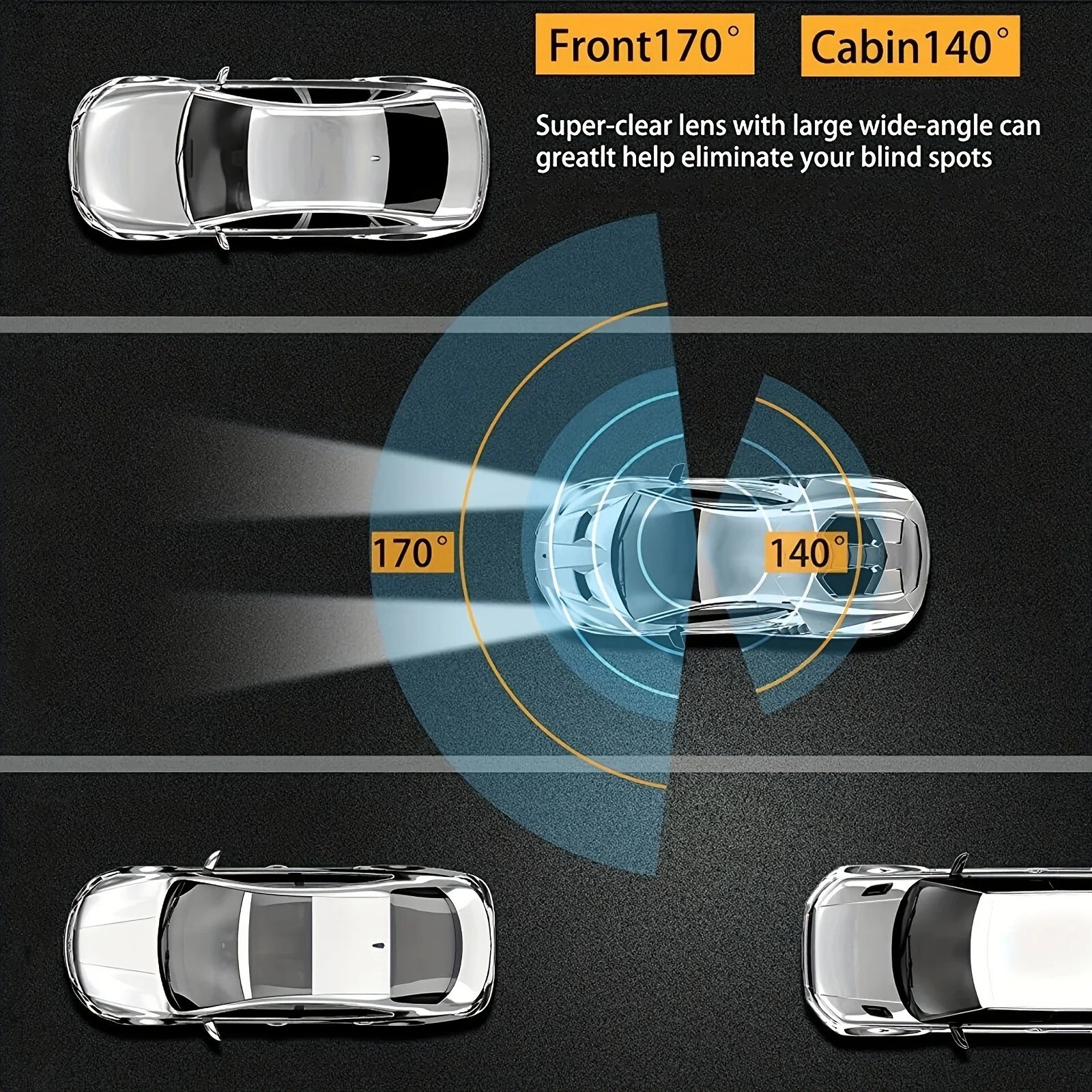 Dashcam WIFI Auto Telecamera per Auto Dashcam Anteriore e Posteriore 1080p - Miniatura 5