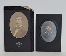 Vintage Cabinet Card Photos Man and Boy David & Herman Fulton from Chicago