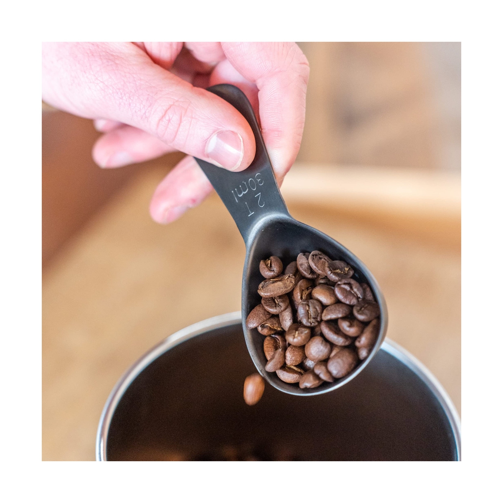 Airscape Stainless Steel Coffee Scoop - Perfectly Proportioned Ergonomic Spoo...