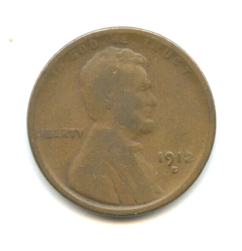 1912-S Lincoln Cent, Nice Very Good Condition, Free Shipping