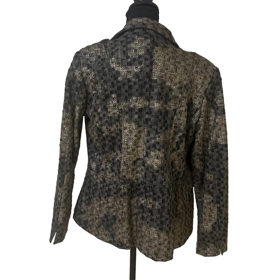 Chaqueta Erin London Gris/Beige/Negro Forrada con Cremallera Talla Pequeña - Nueva con Etiquetas Minorista $88 Foto 3 de 4