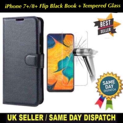 iPhone Plus Plus Flip Black Book Case Cover Card Wallet