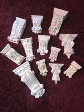 Traditional Plaster Corbels X2 (pair) Brackets Scroll Decorative Height 11cm